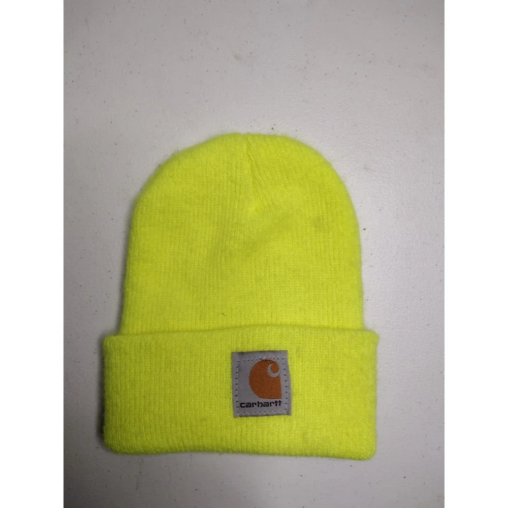 Carhartt Kids Beanie Hat Neon Yellow Acrylic Infant Toddler‎